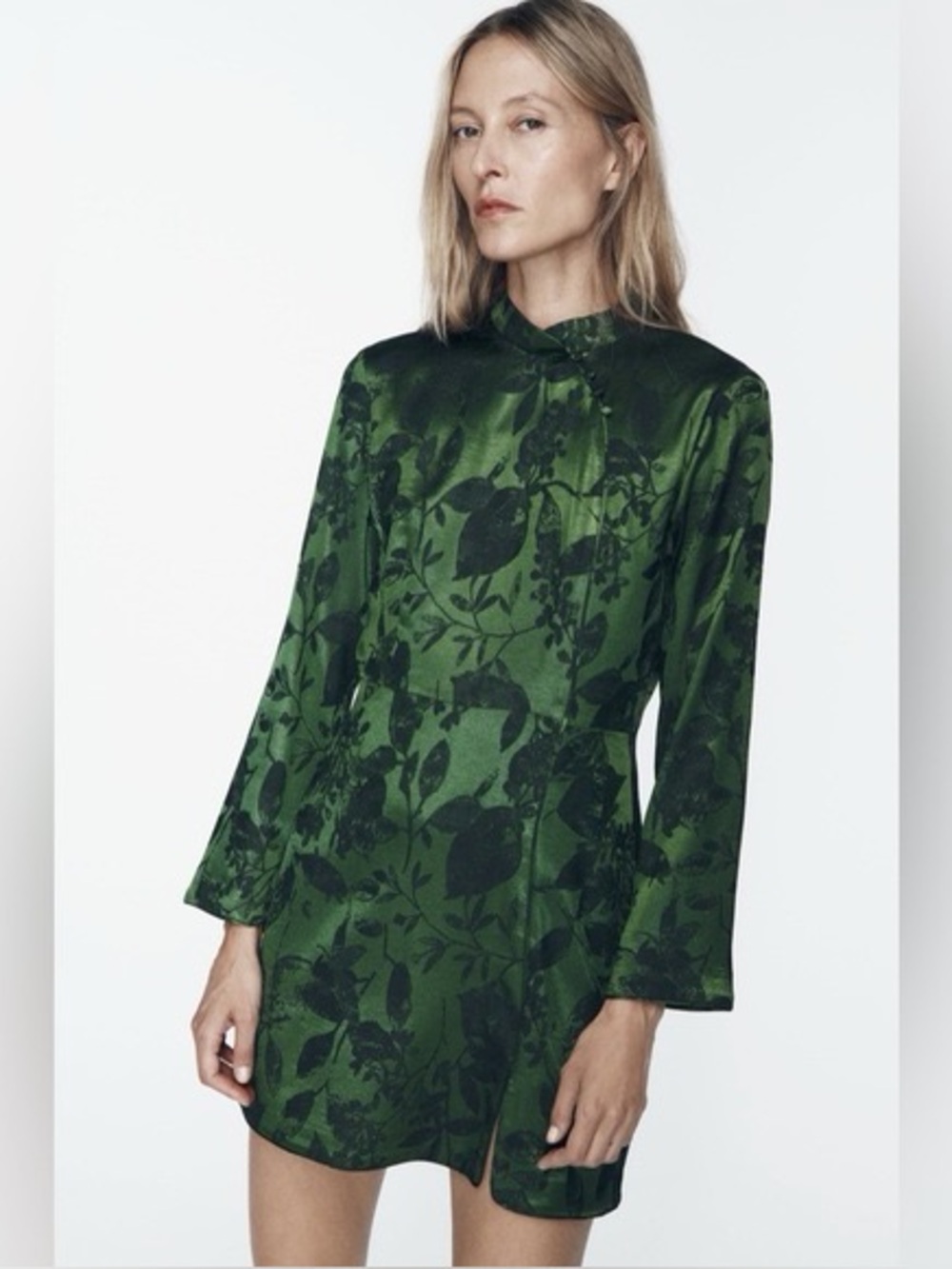 Zara Green Long Sleeve Dress